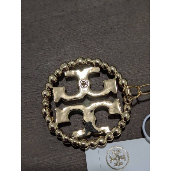 TORY BURCH Double T Logo Pearl Accent Hair Clip